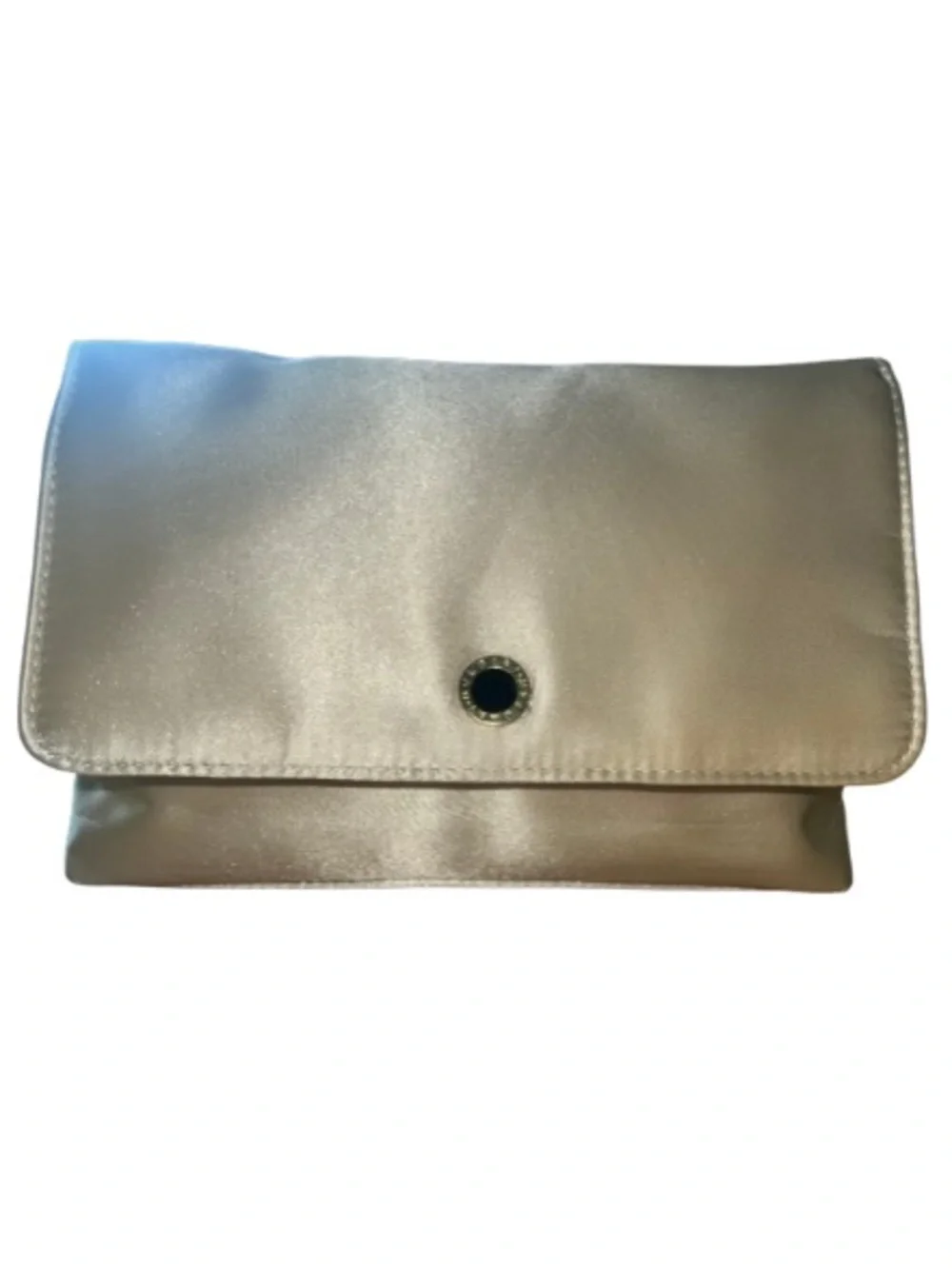 Bvlgari Gold Satin Evening Clutch Cosmetic Pouch Emirates Bag